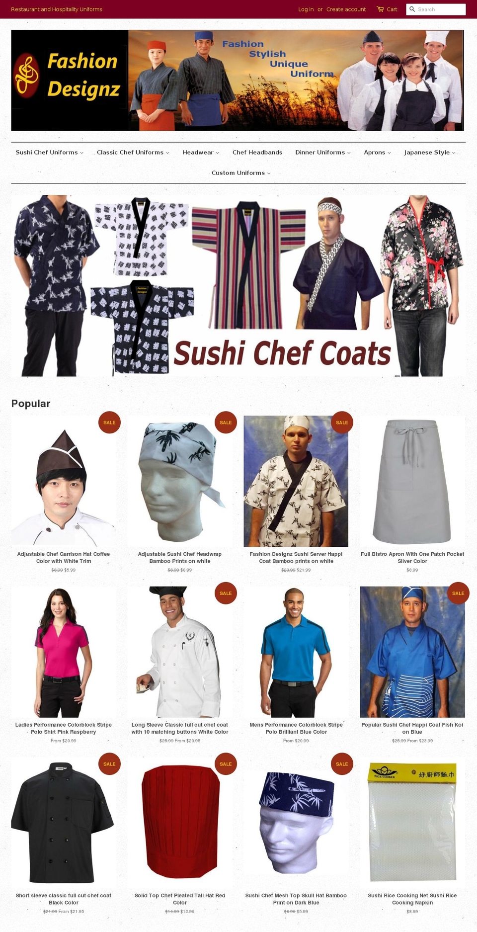uniformsdesignz.com — Shopify storefront screenshot