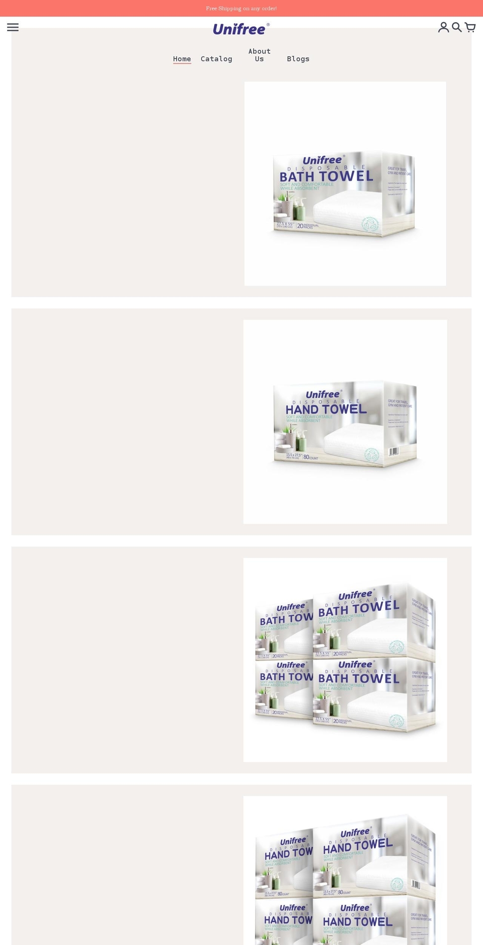 unifreeusa.com shopify website screenshot