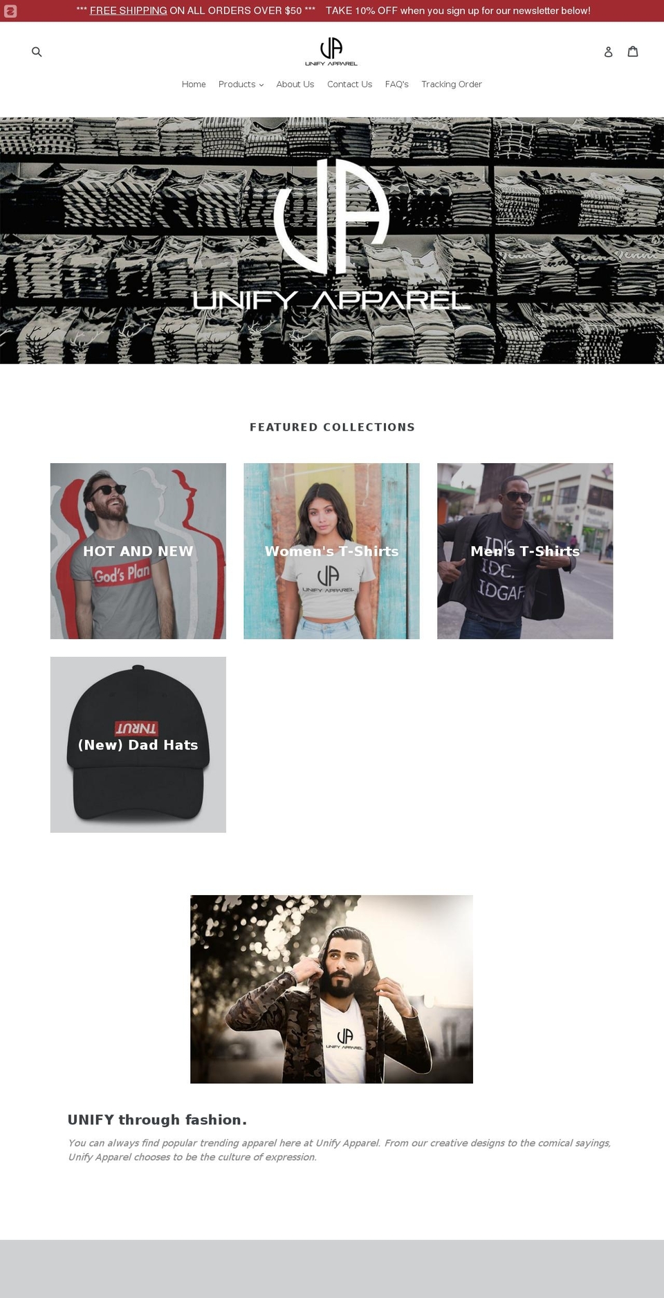 unifyapparel.com shopify website screenshot