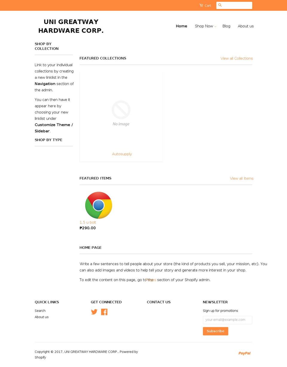 unigreatwayhardware.com shopify website screenshot