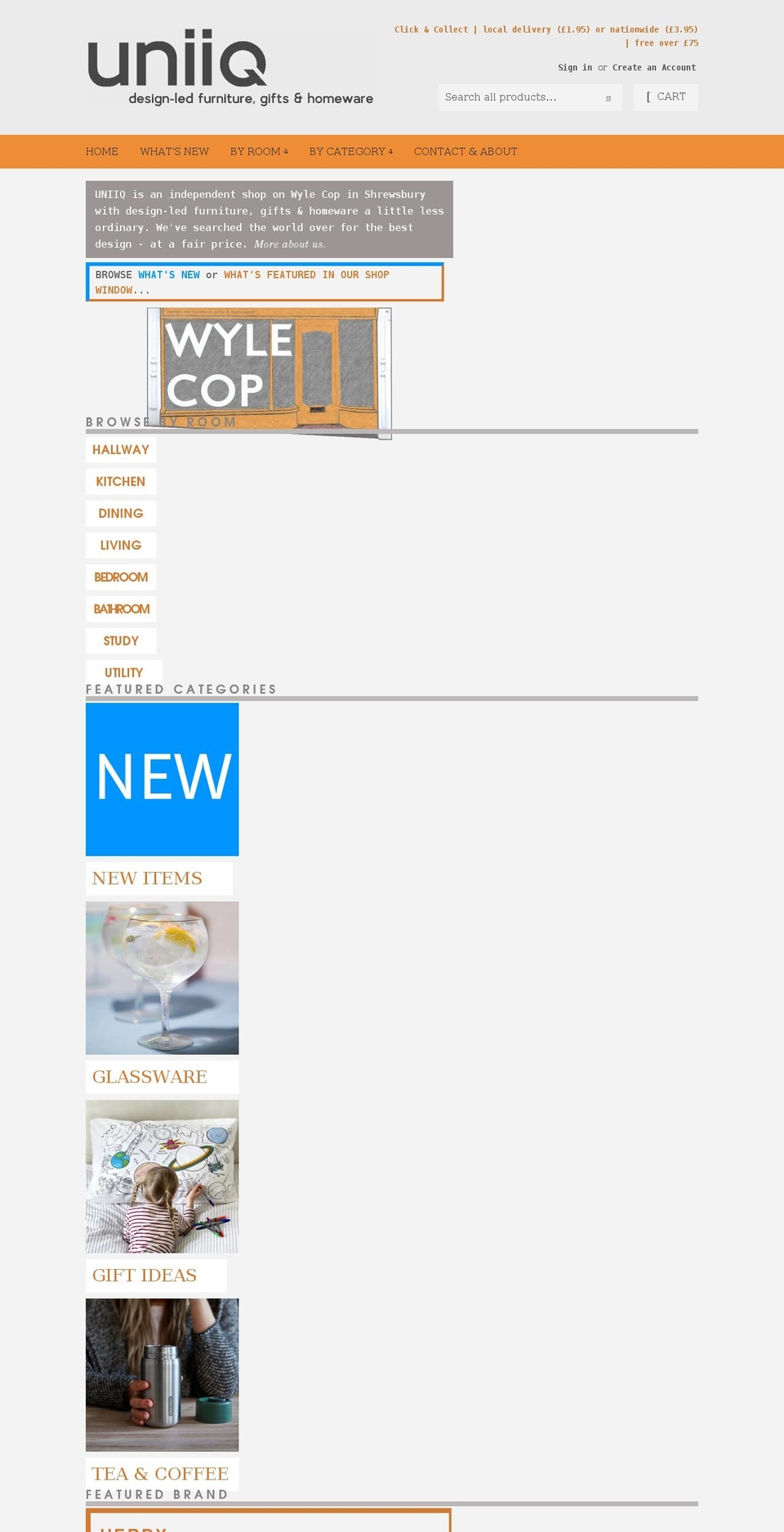 uniiqshrewsbury.co.uk shopify website screenshot