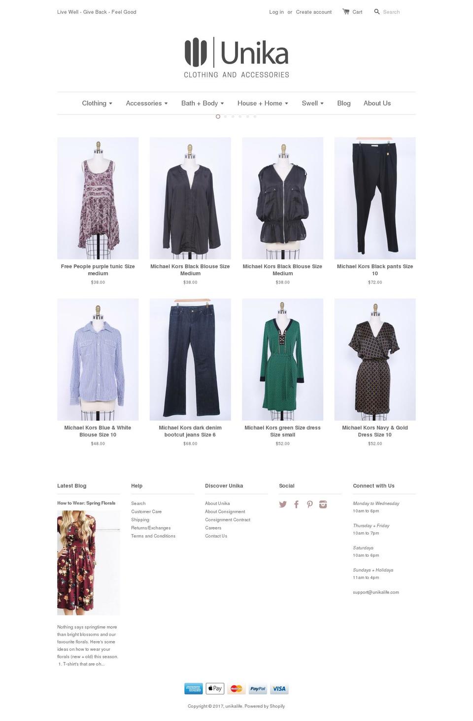 unikalife.com shopify website screenshot