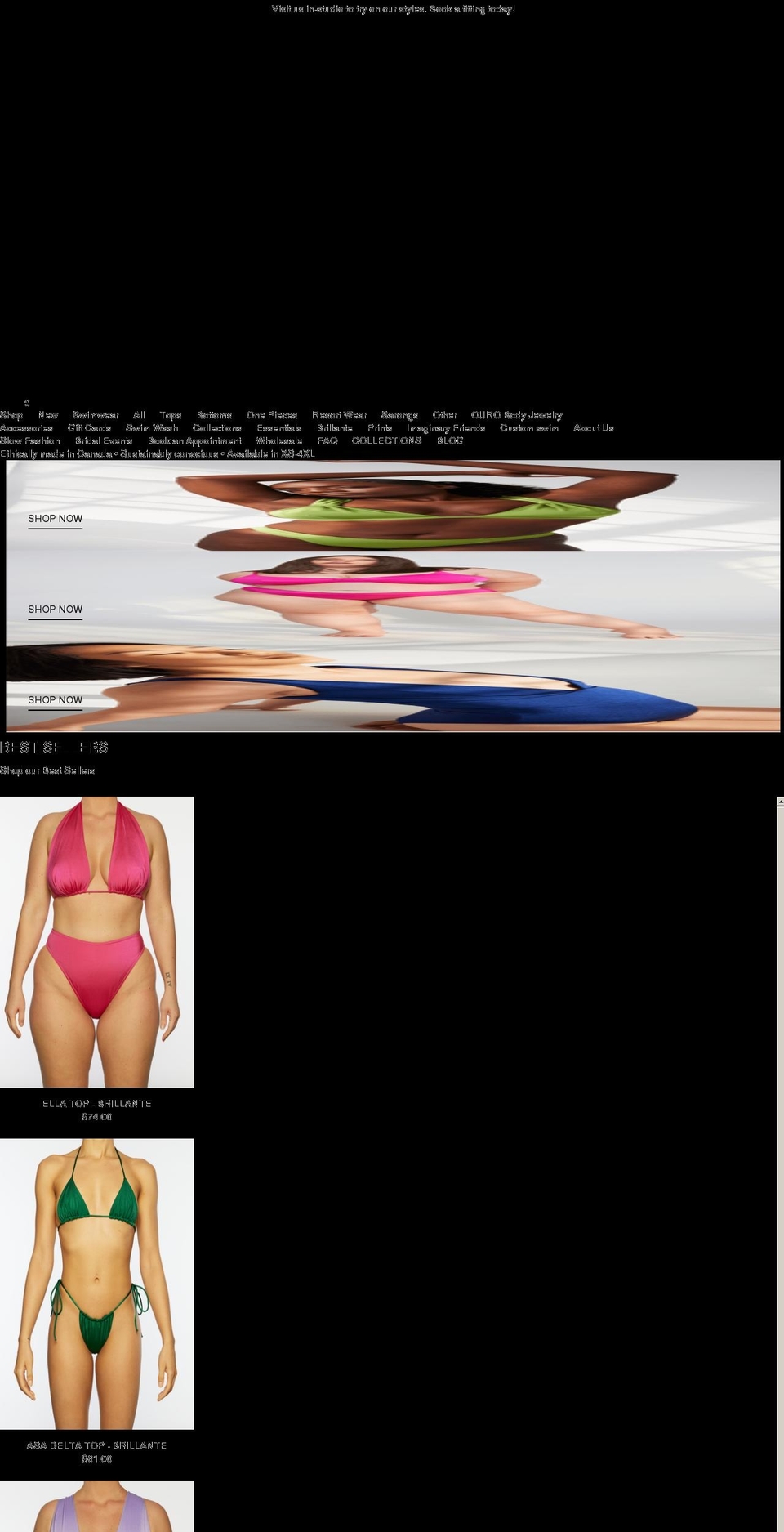 unikaswim.com — Shopify storefront screenshot