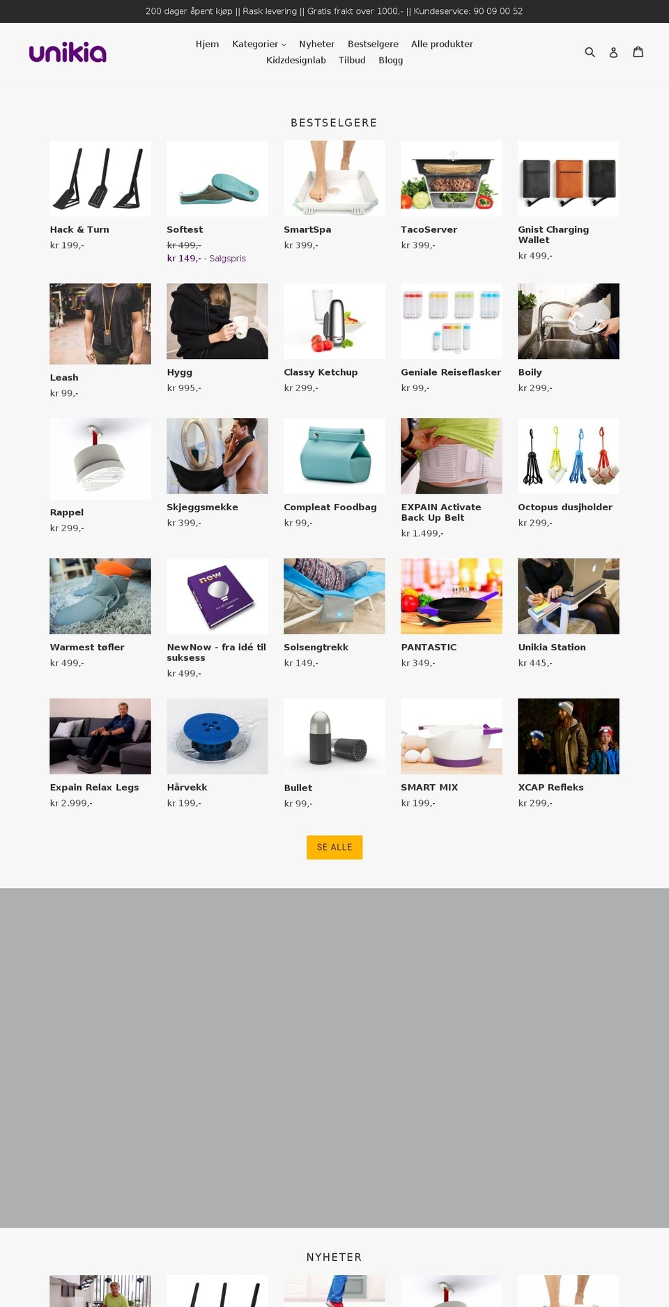 unikia.dk shopify website screenshot