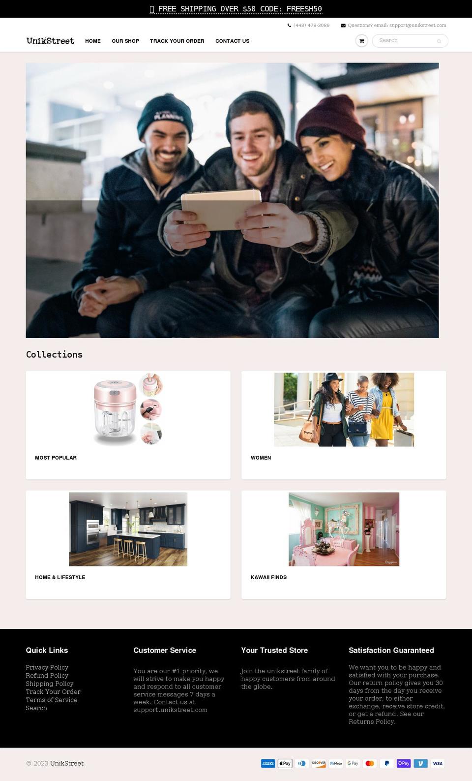 unikstreet.com shopify website screenshot