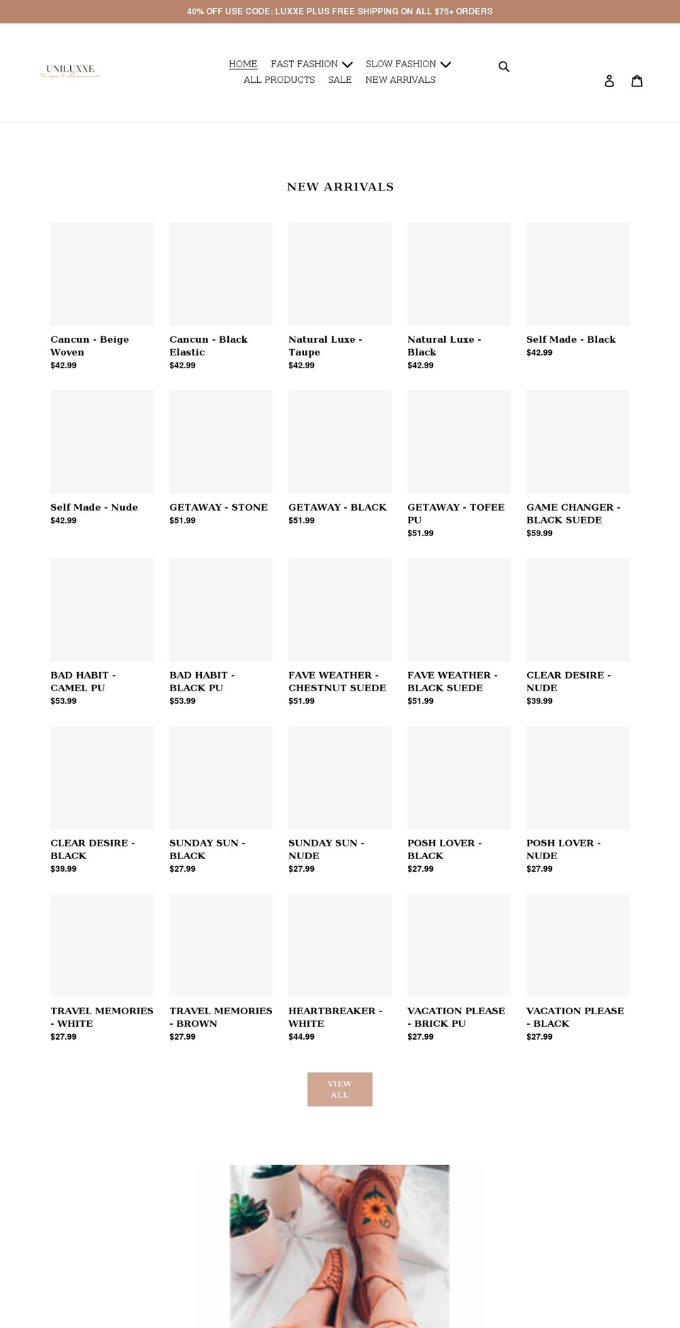 uniluxxe.com shopify website screenshot