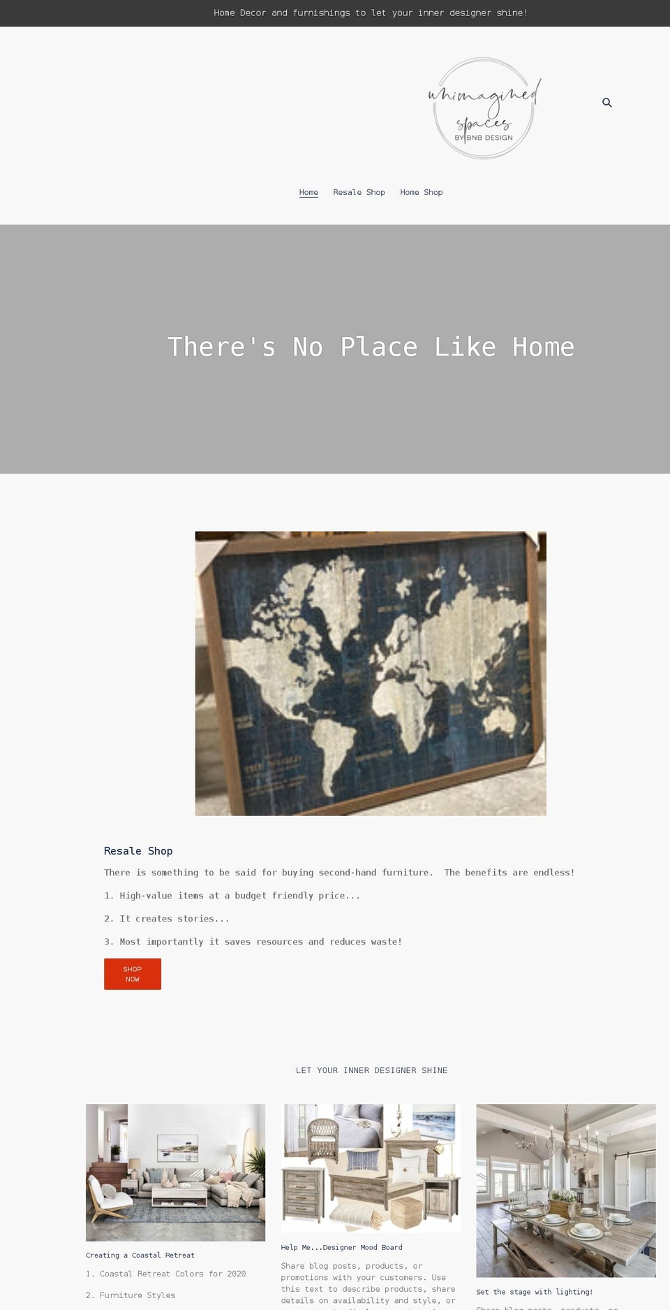 unimaginedspaces.com shopify website screenshot