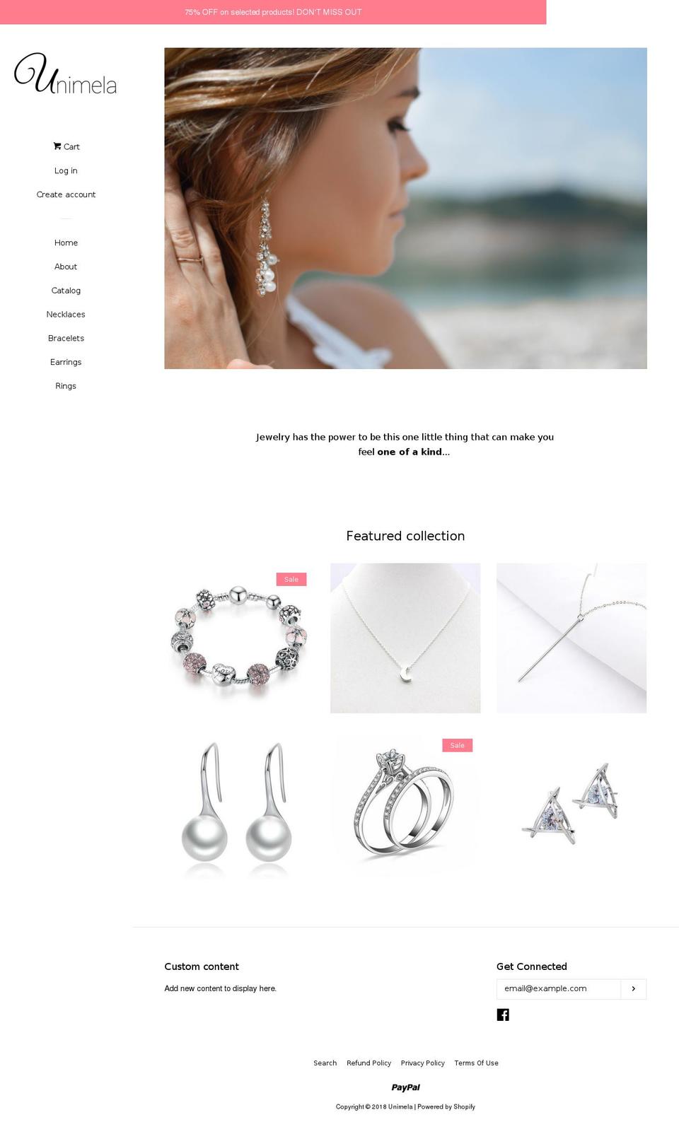 unimela.com — Shopify storefront screenshot