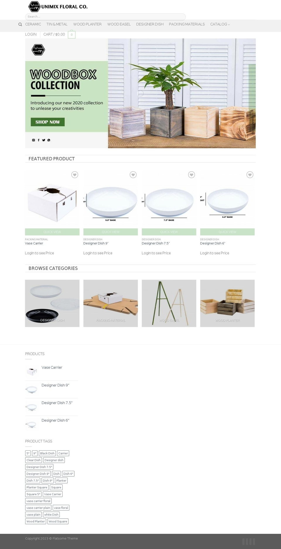 unimixfloral.com — Shopify storefront screenshot