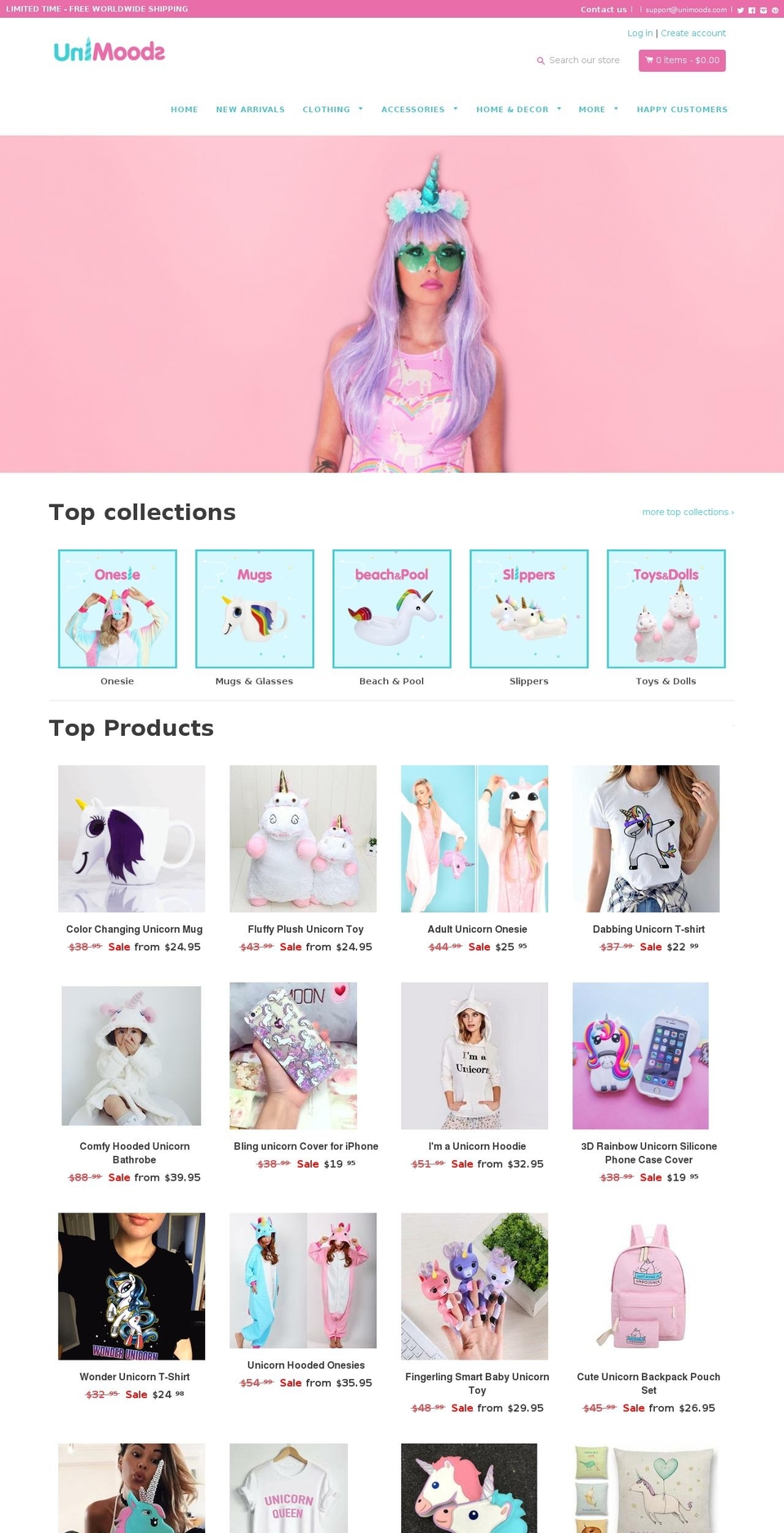 unimoods.com shopify website screenshot