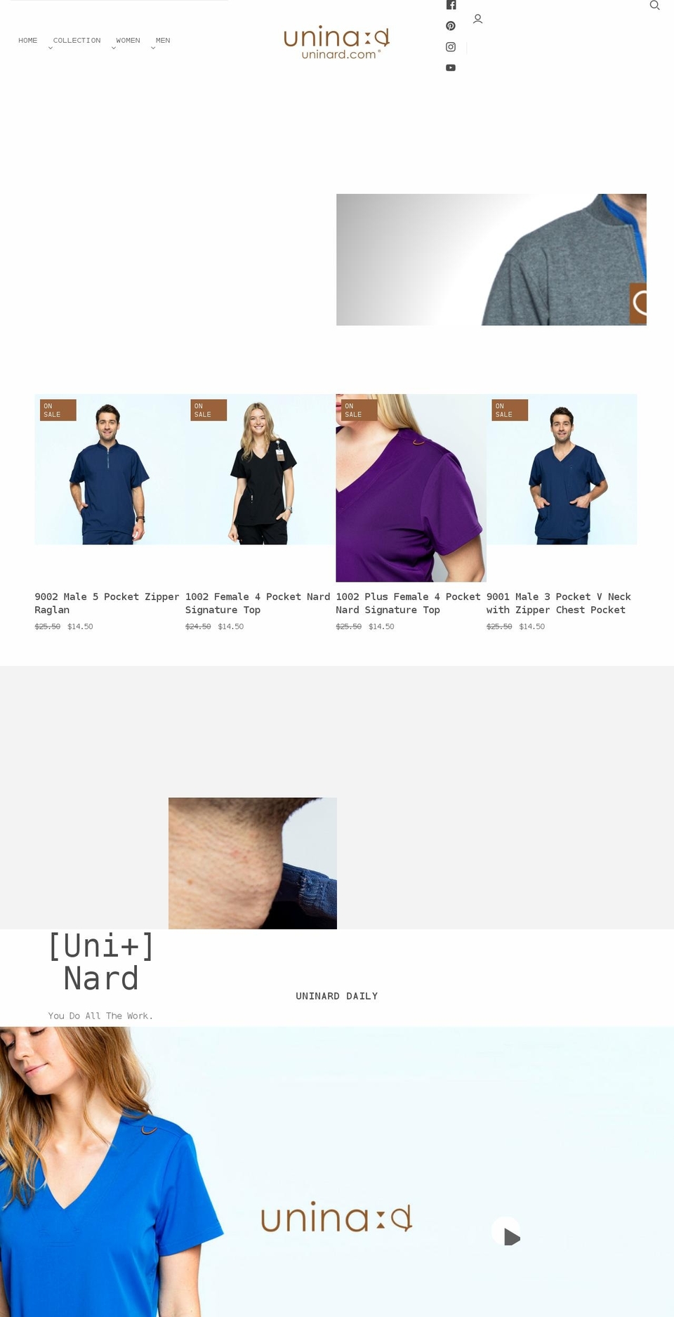 uninard.com shopify website screenshot