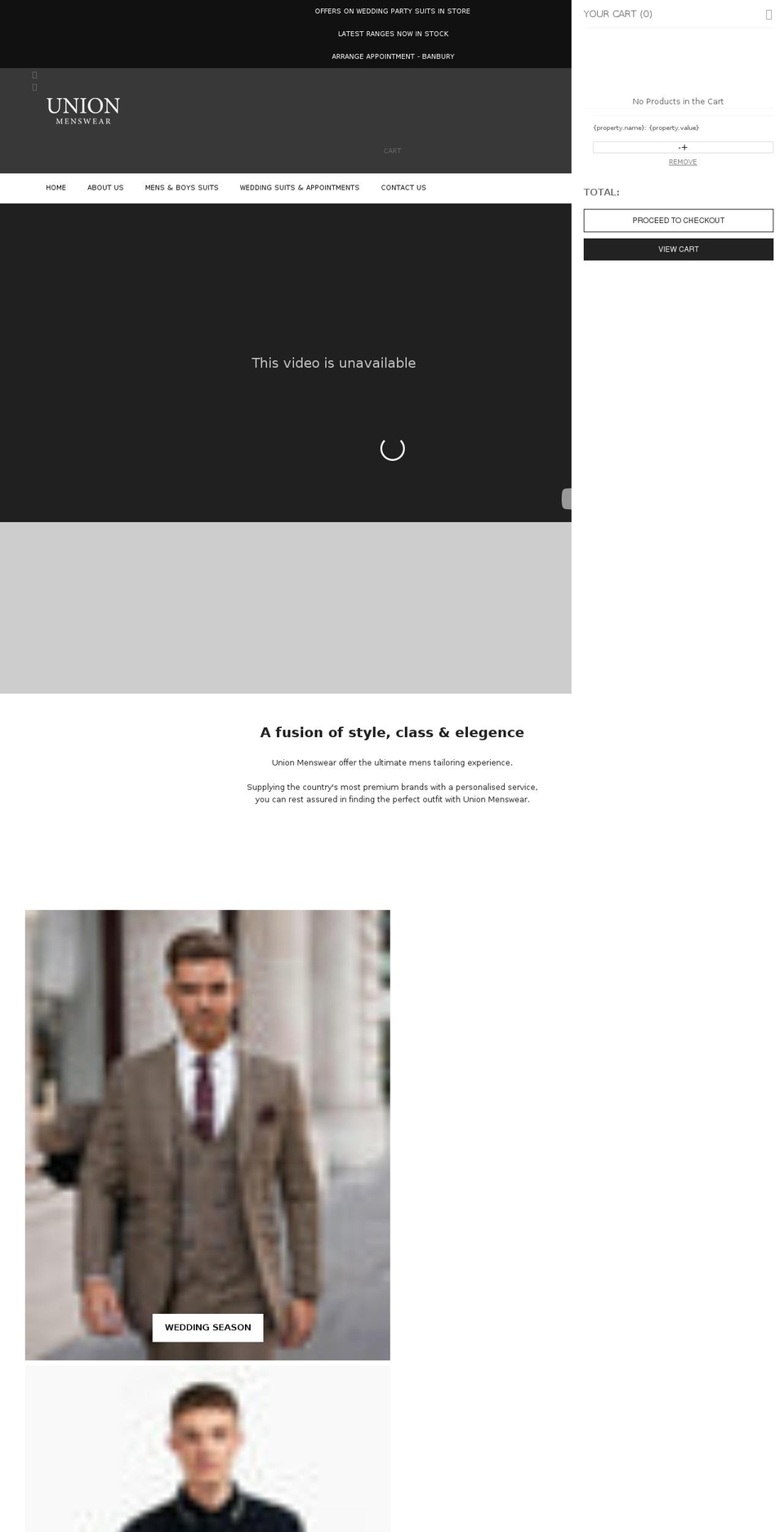 Optimal Shopify theme site example unionmenswear.co.uk