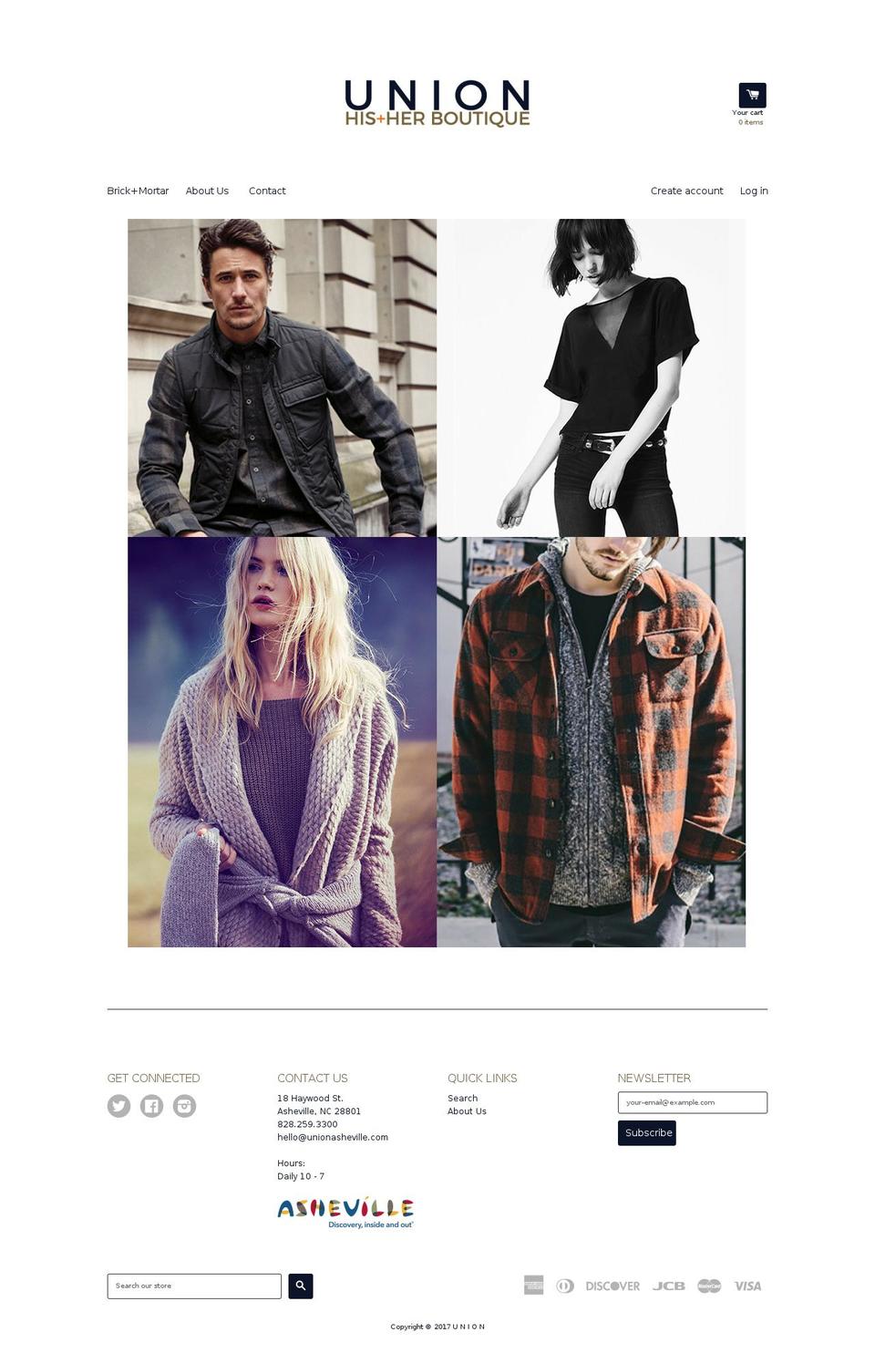 FrontRunner Shopify theme site example unionofstyle.com