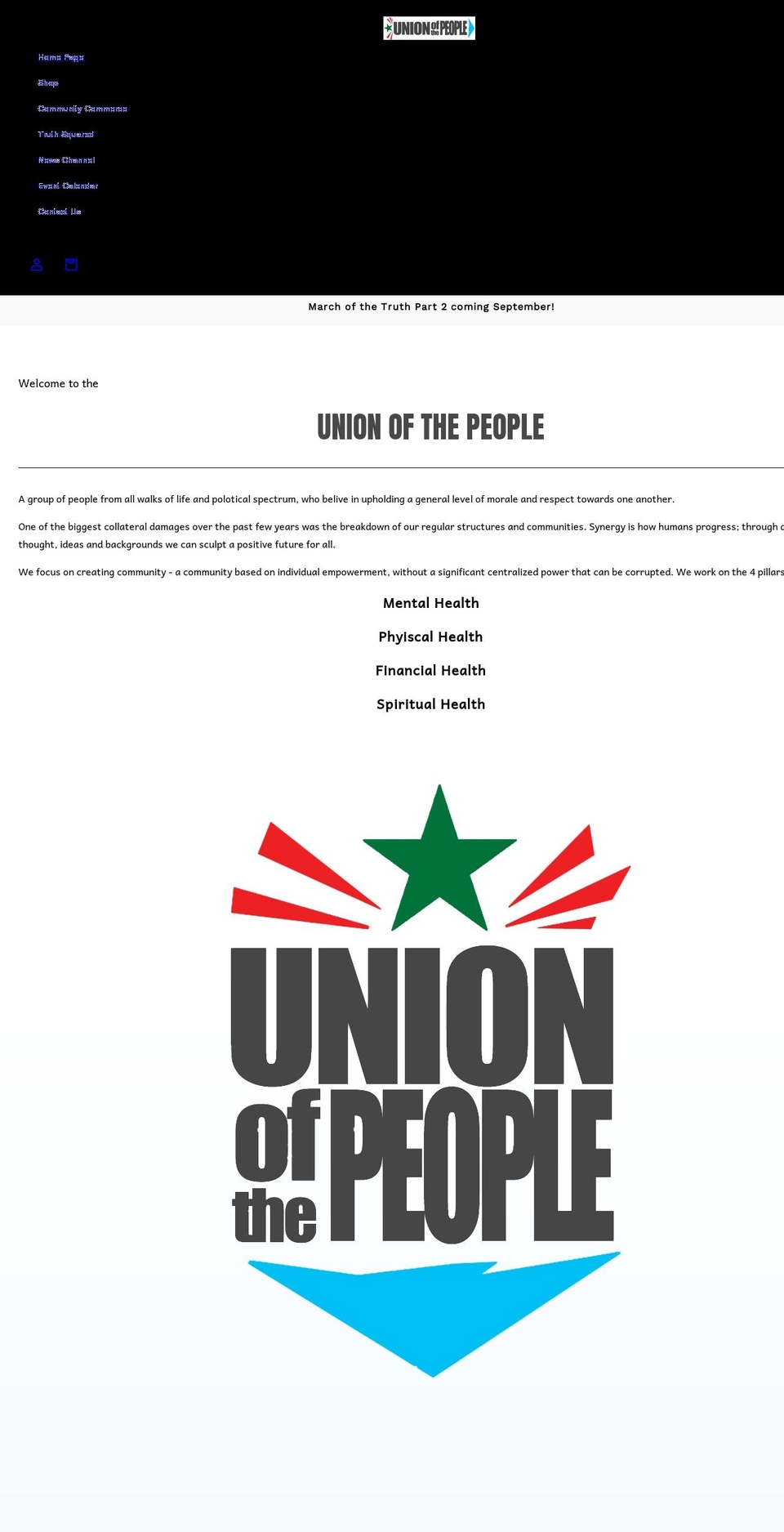 unionofthepeople.com shopify website screenshot