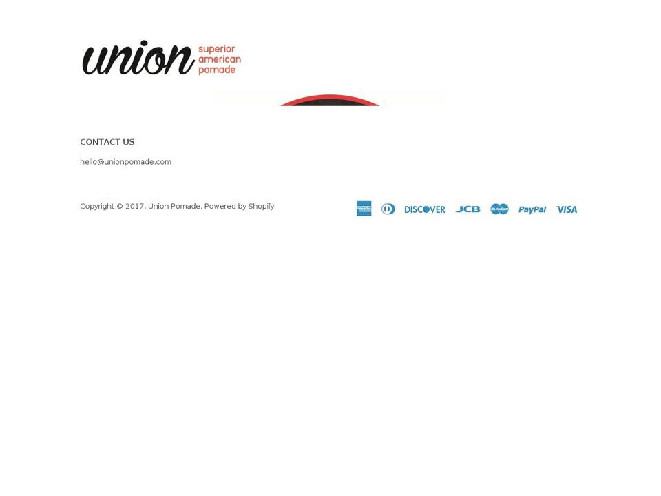 unionpomade.com shopify website screenshot
