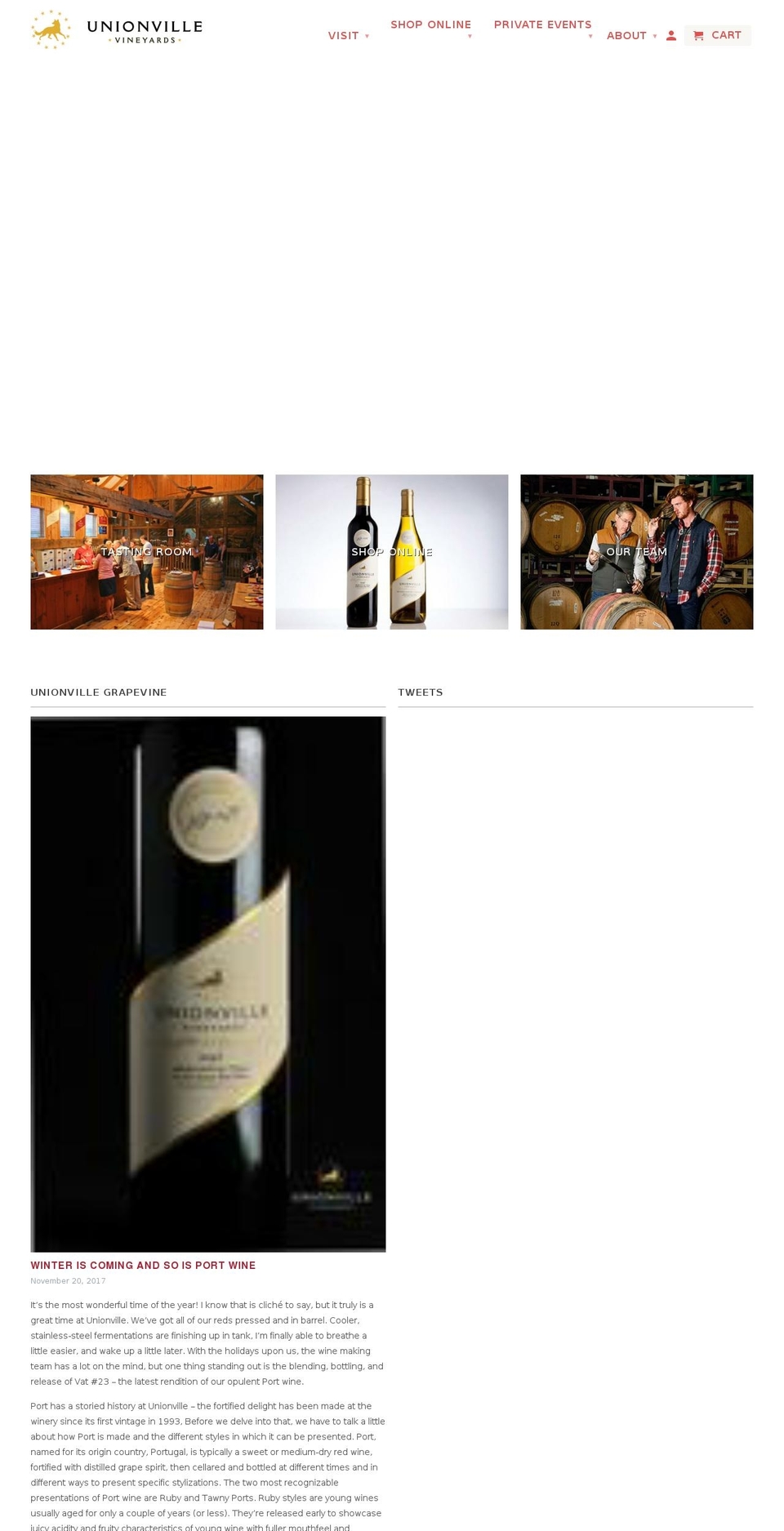 unionvillevineyard.com — Shopify storefront screenshot