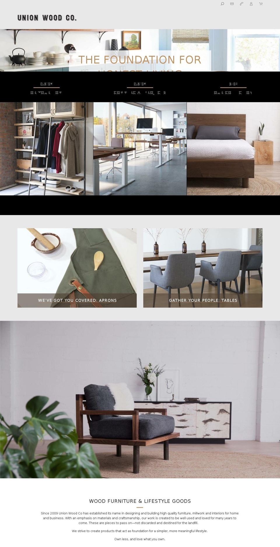 unionwoodco.net shopify website screenshot