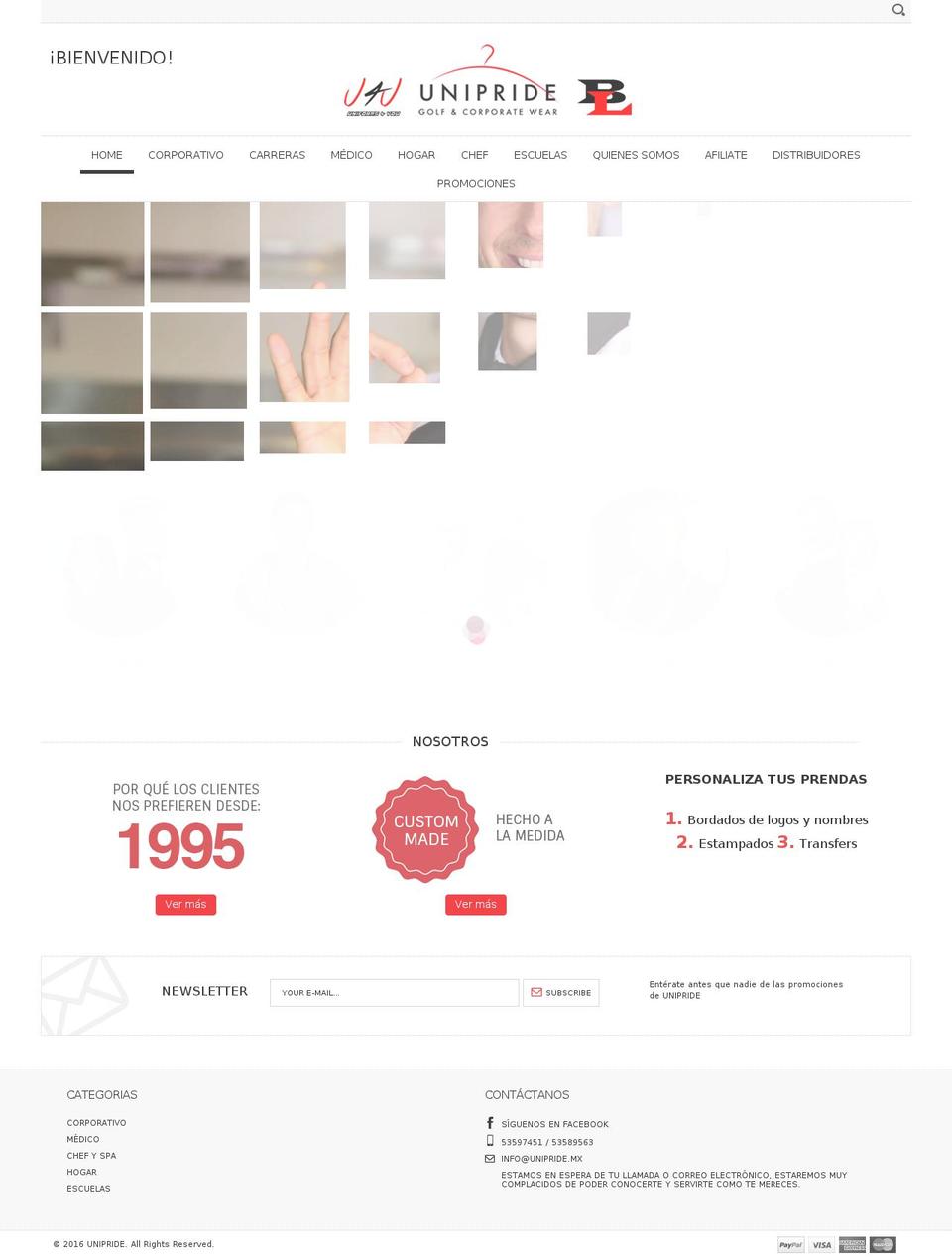 unipride.mx shopify website screenshot
