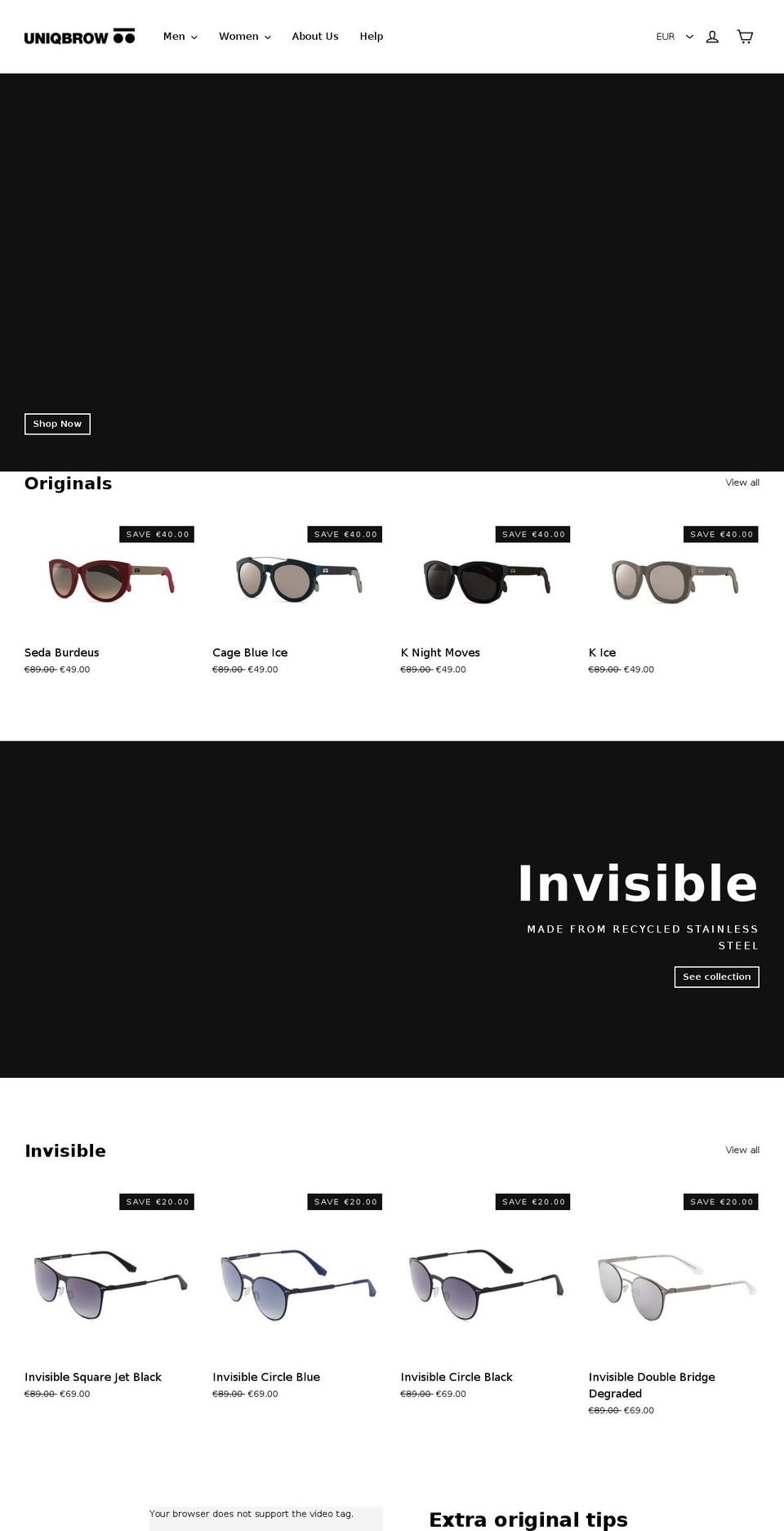 uniqbrow.com shopify website screenshot