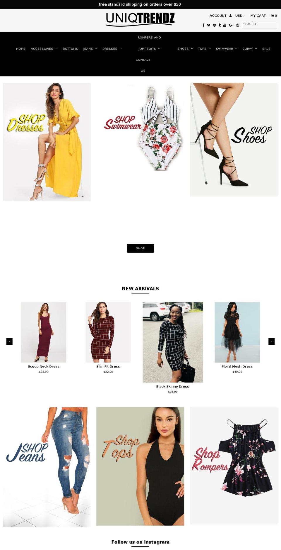uniqtrendz.com shopify website screenshot