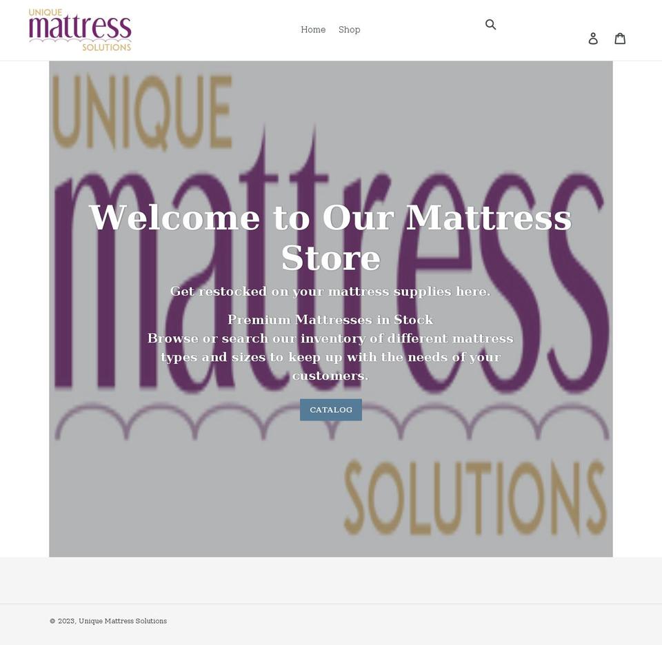 unique-mattress-solutions.myshopify.com shopify website screenshot