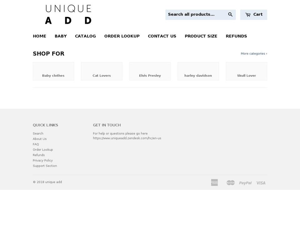 shopify-theme Shopify theme site example uniqueadd.com