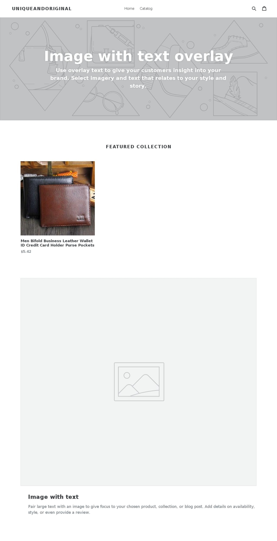 uniqueandoriginal.net shopify website screenshot