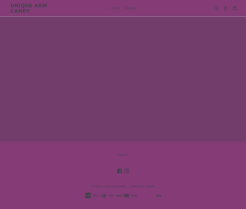 uniquearmcandy.com — Shopify storefront screenshot