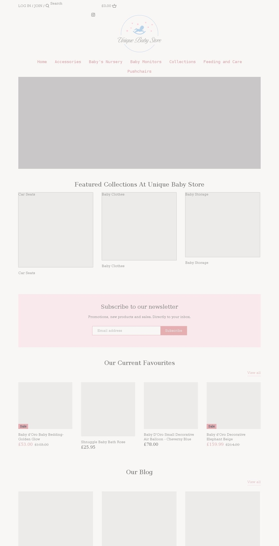 uniquebabystore.co.uk shopify website screenshot