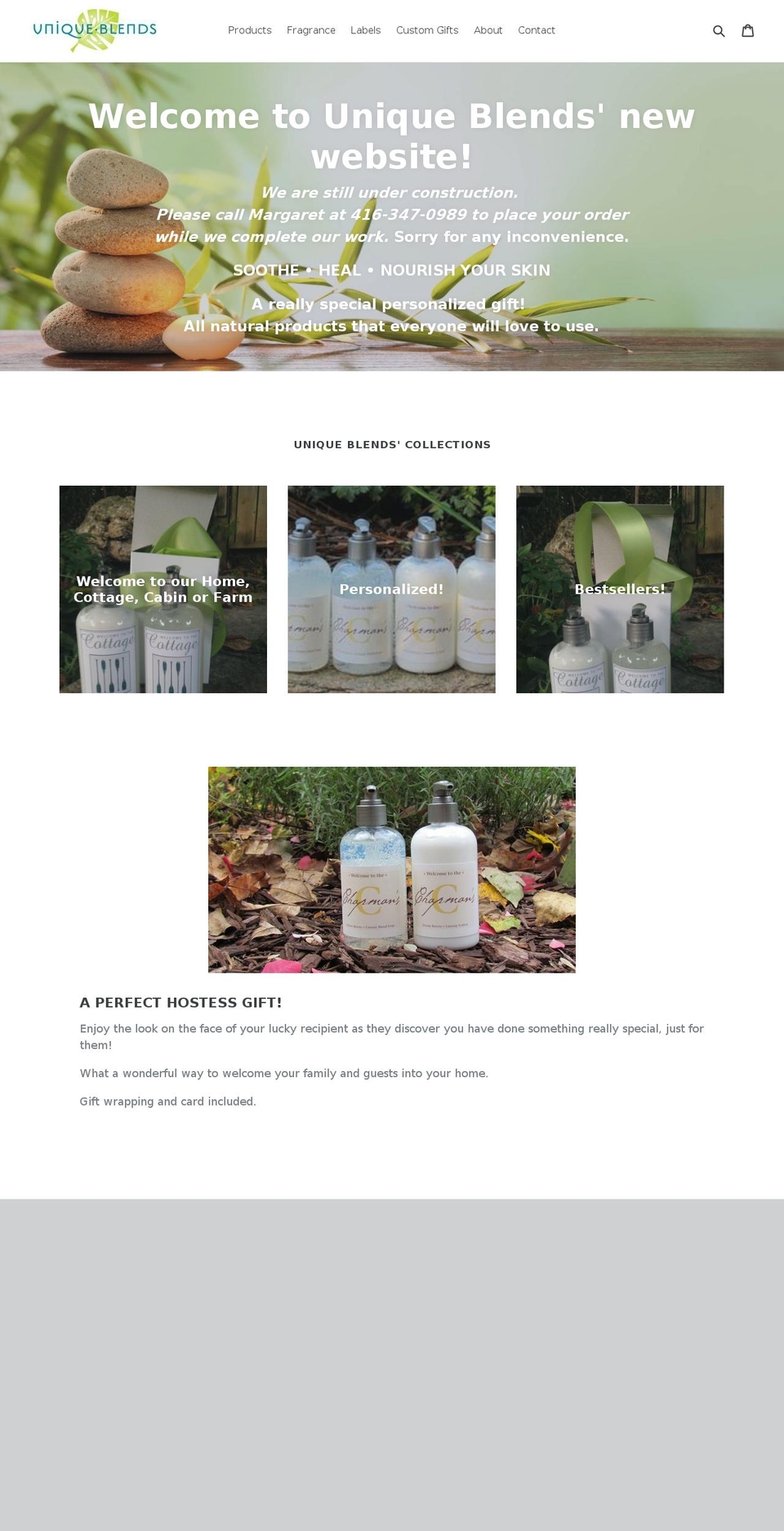 uniqueblends.ca shopify website screenshot