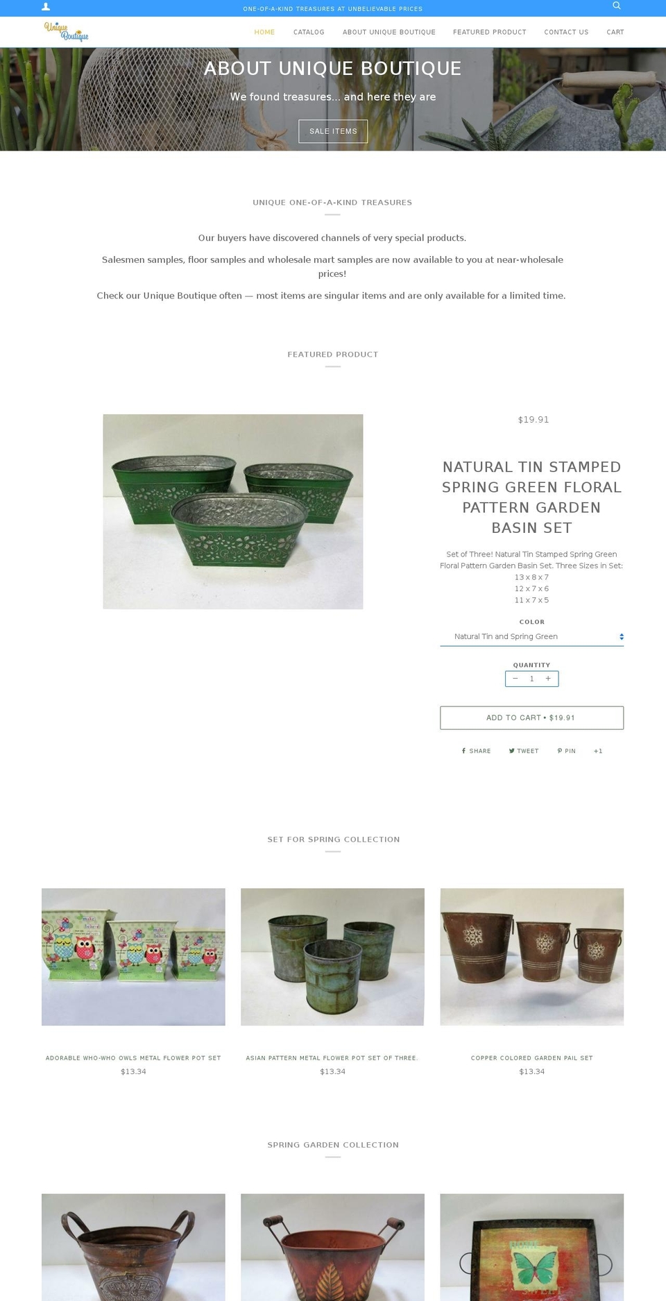 uniqueboutique4u.com shopify website screenshot