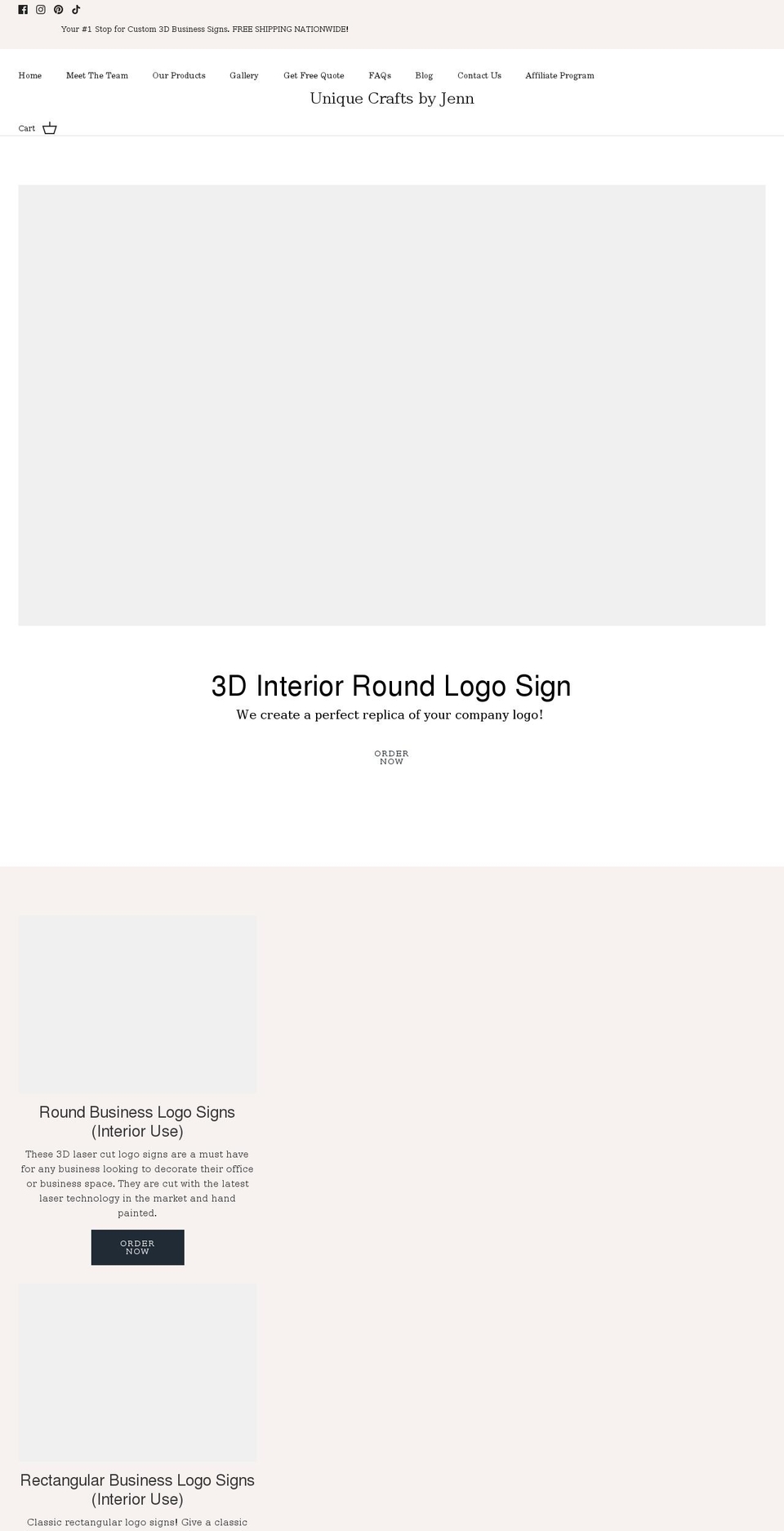 uniquecraftsbyjenn.com shopify website screenshot