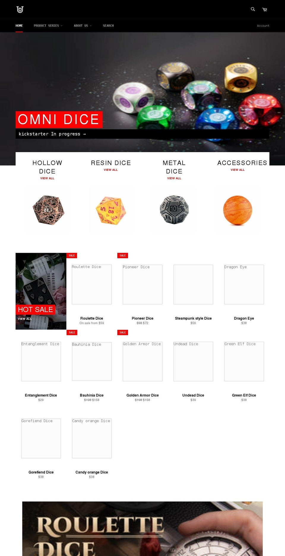 uniquedice.com shopify website screenshot