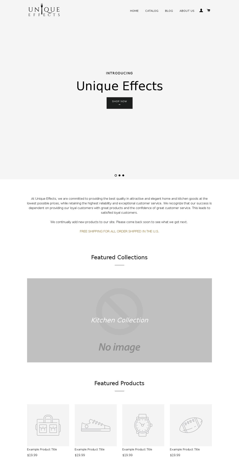 uniqueeffects.net shopify website screenshot