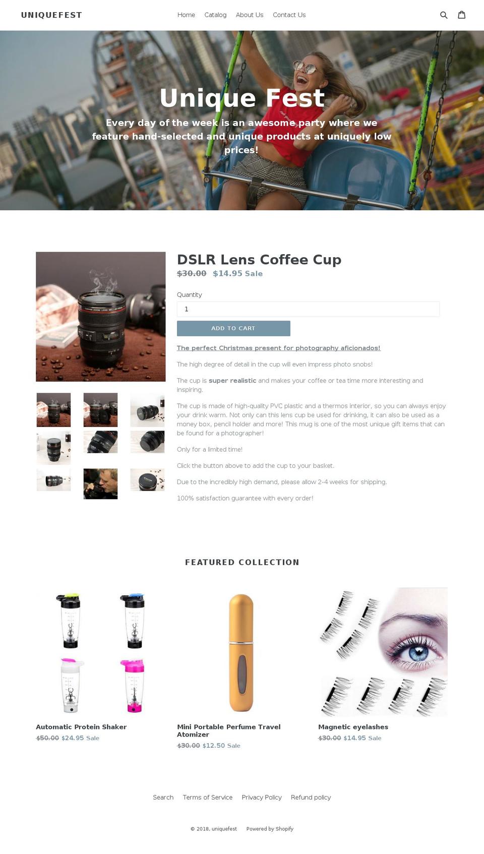 uniquefest.com — Shopify storefront screenshot