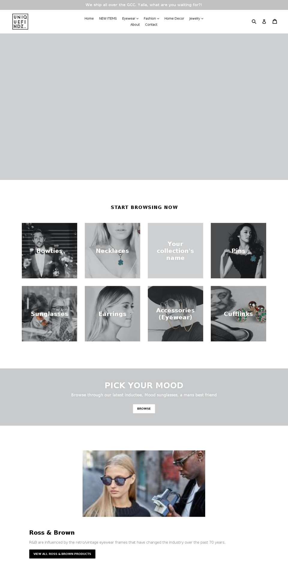uniquefindz.com — Shopify storefront screenshot