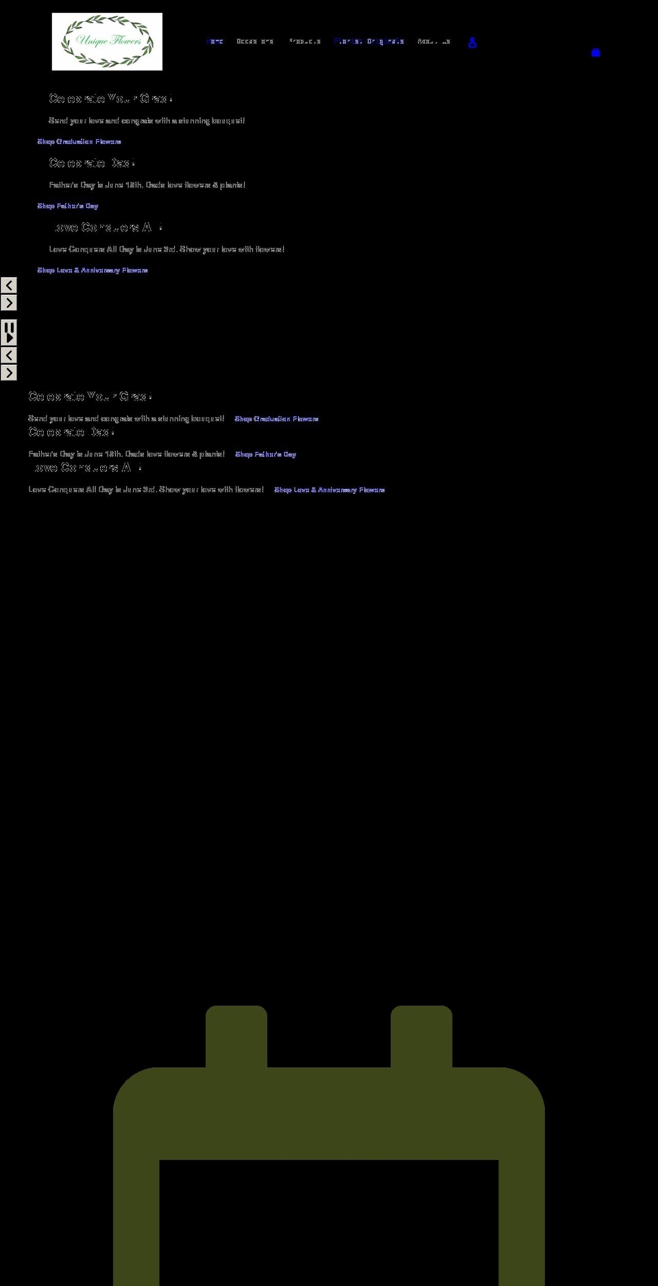 mol-standard- Shopify theme site example uniqueflowers.net