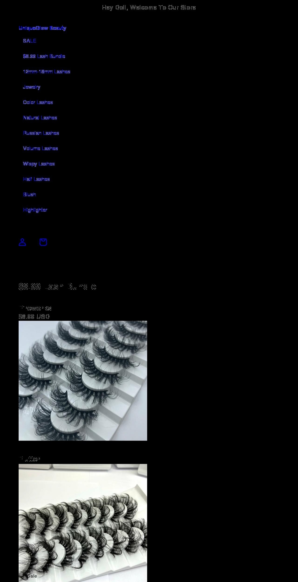 uniqueglowbeauty.com shopify website screenshot