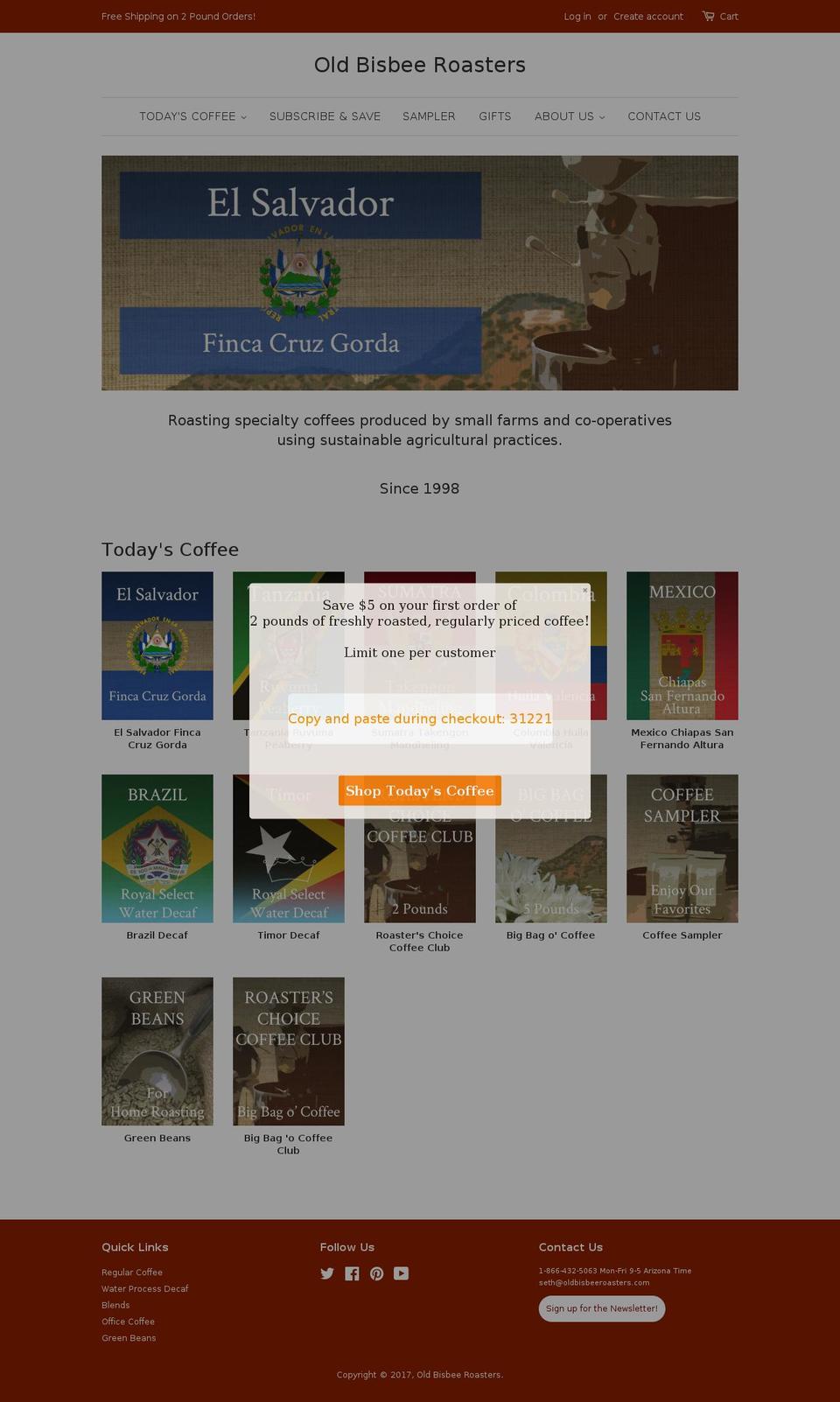 uniquegroundcoffee.com shopify website screenshot