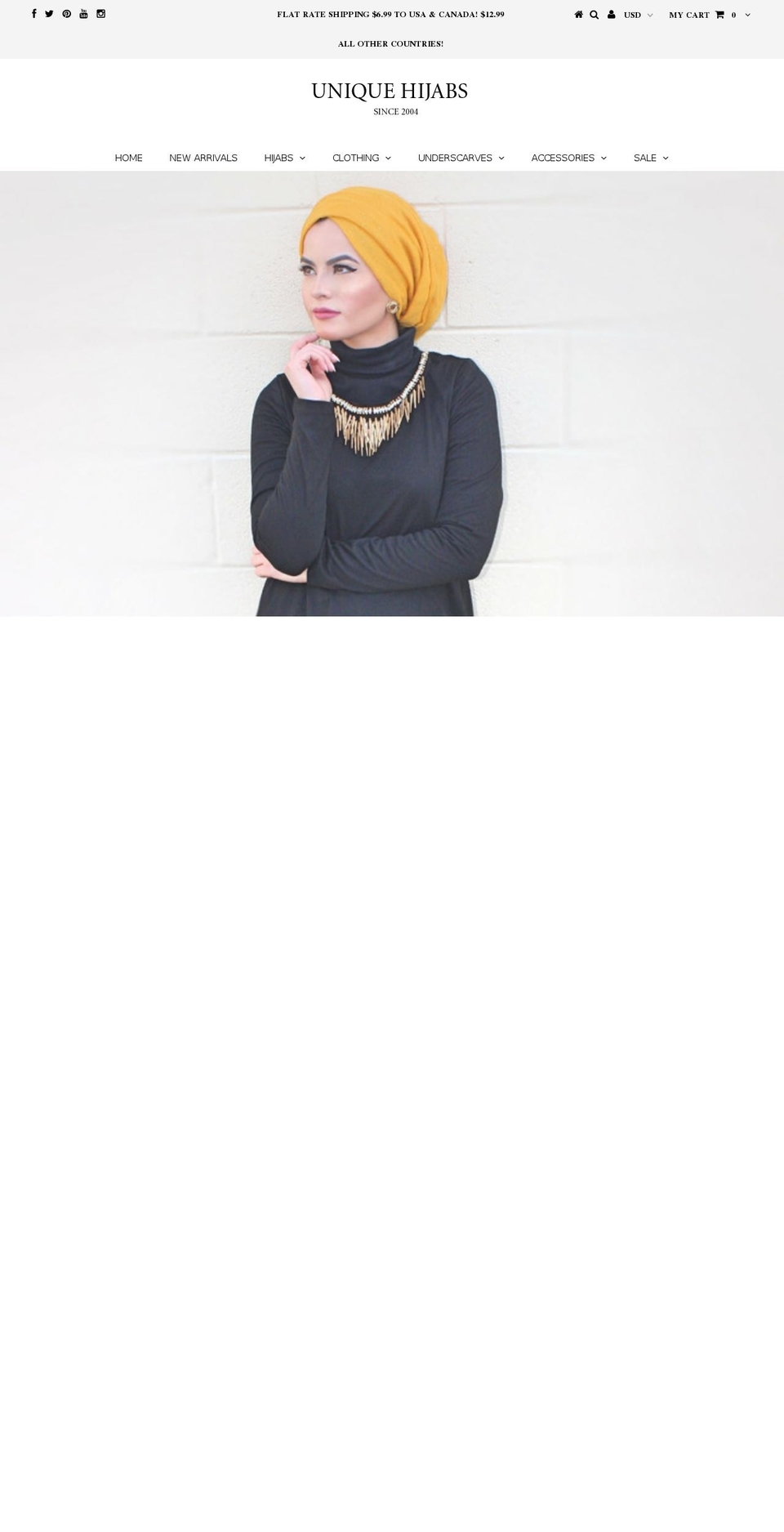 uniquehijabs.com shopify website screenshot