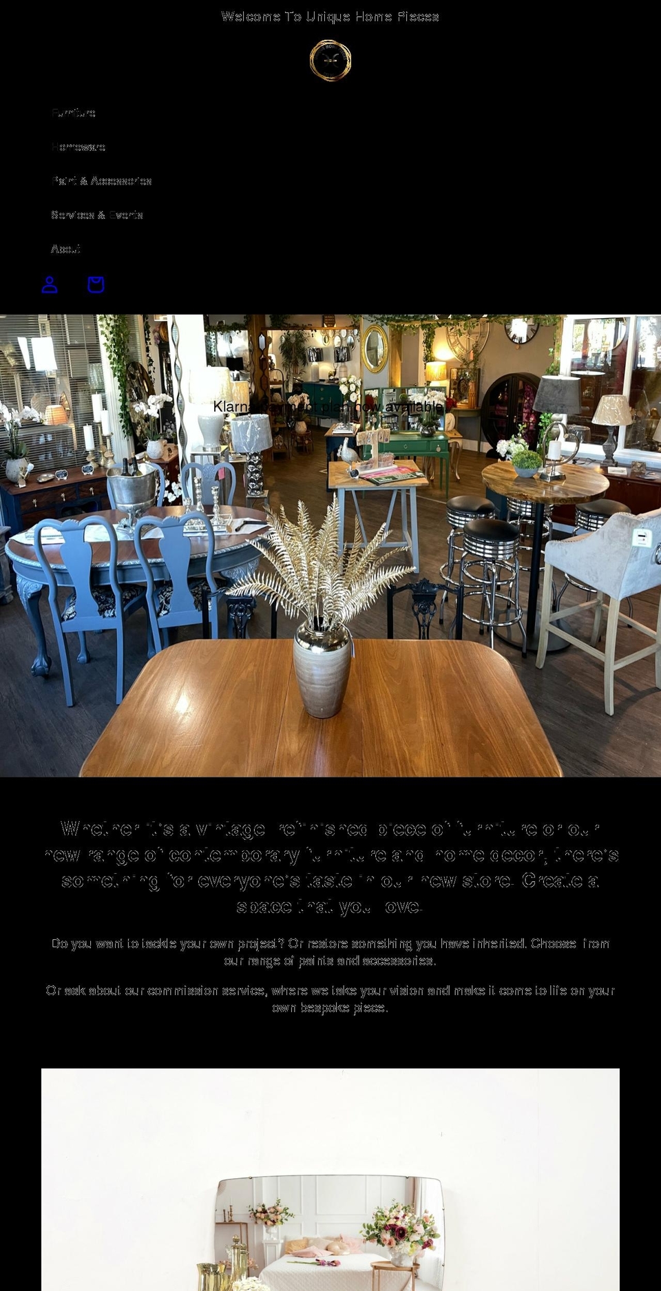 uniquehomepieces.com shopify website screenshot