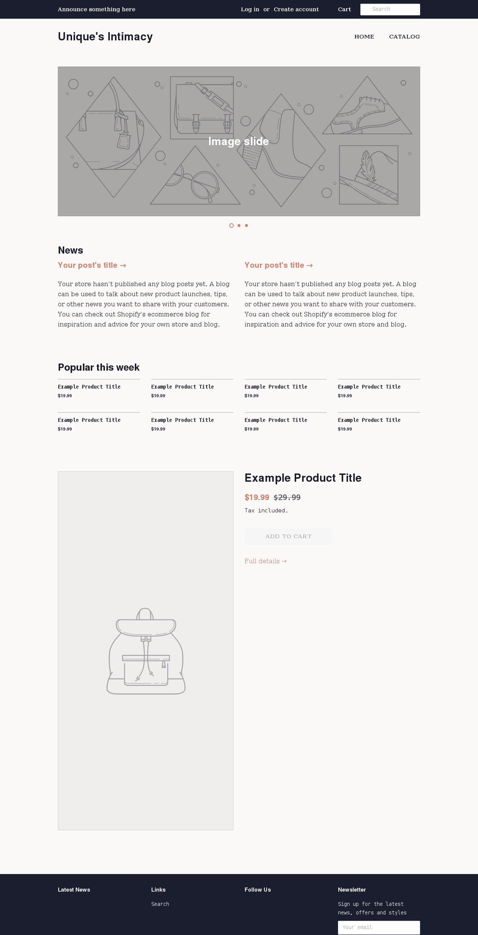 uniqueintimacy.myshopify.com shopify website screenshot
