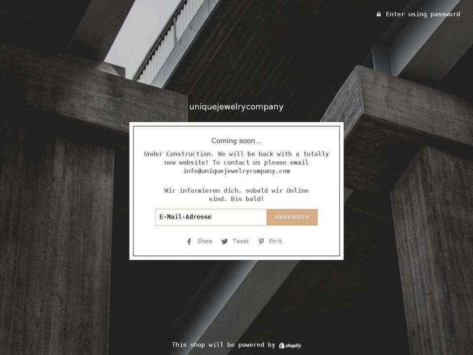 uniquejewelrycompany.com shopify website screenshot