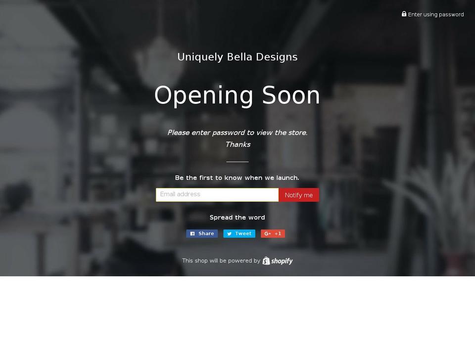 uniquelybelladesigns.com — Shopify storefront screenshot