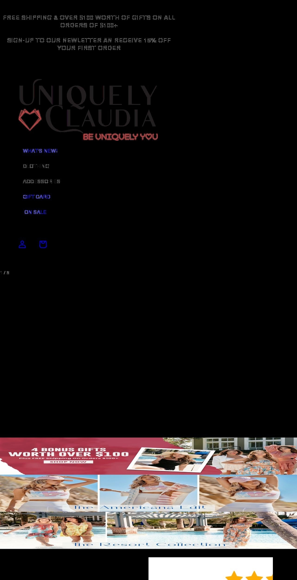 uniquelyclaudia.com shopify website screenshot