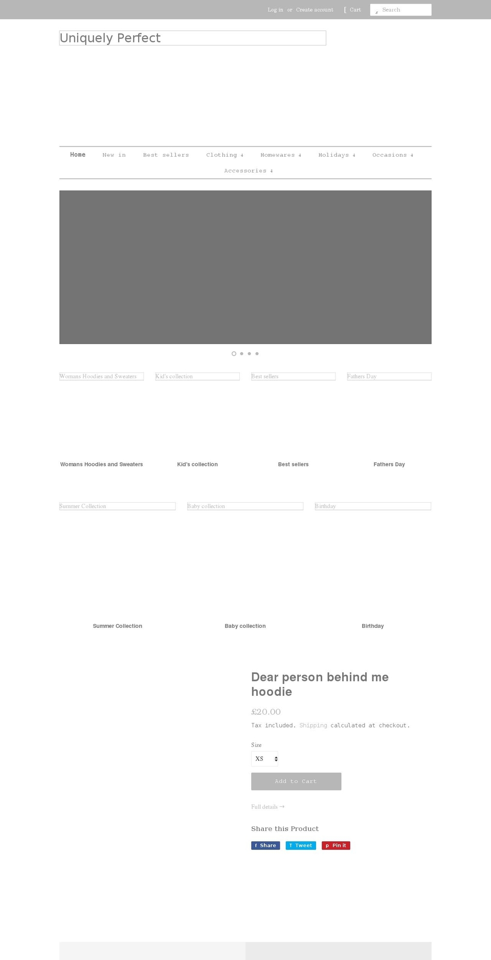uniquelyperfect.co.uk shopify website screenshot