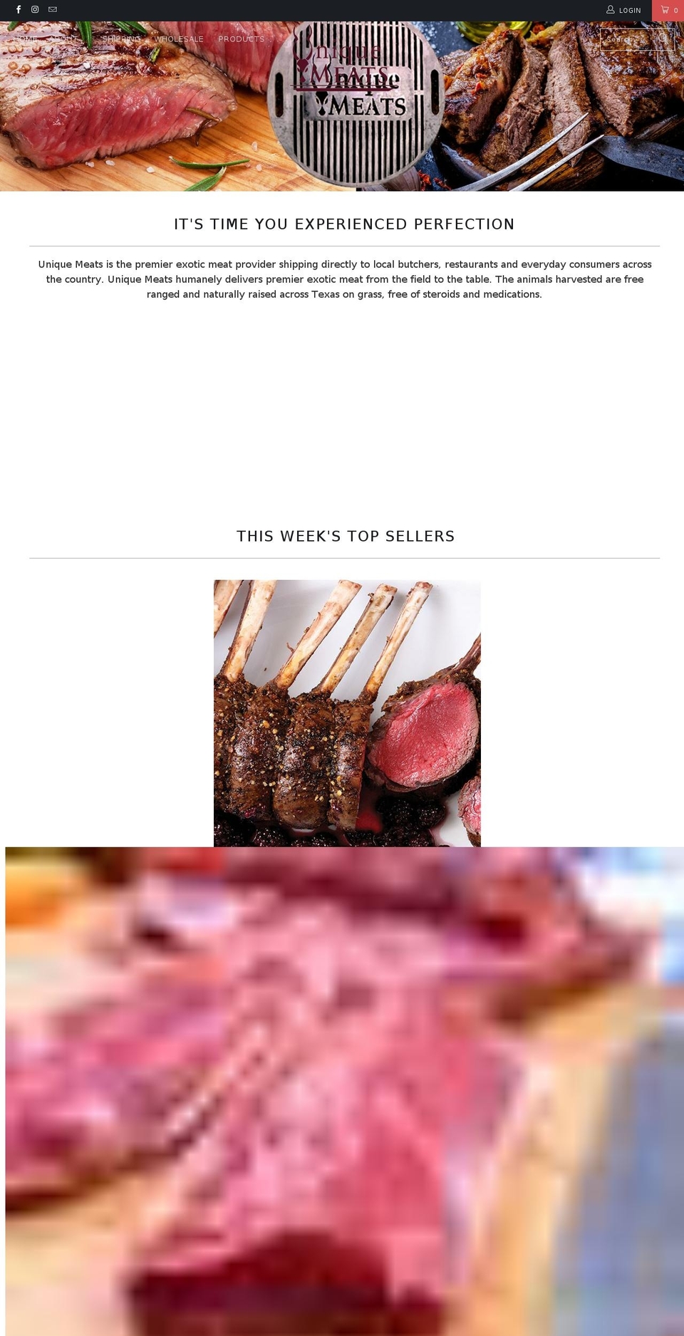 uniquemeatsllc.com — Shopify storefront screenshot