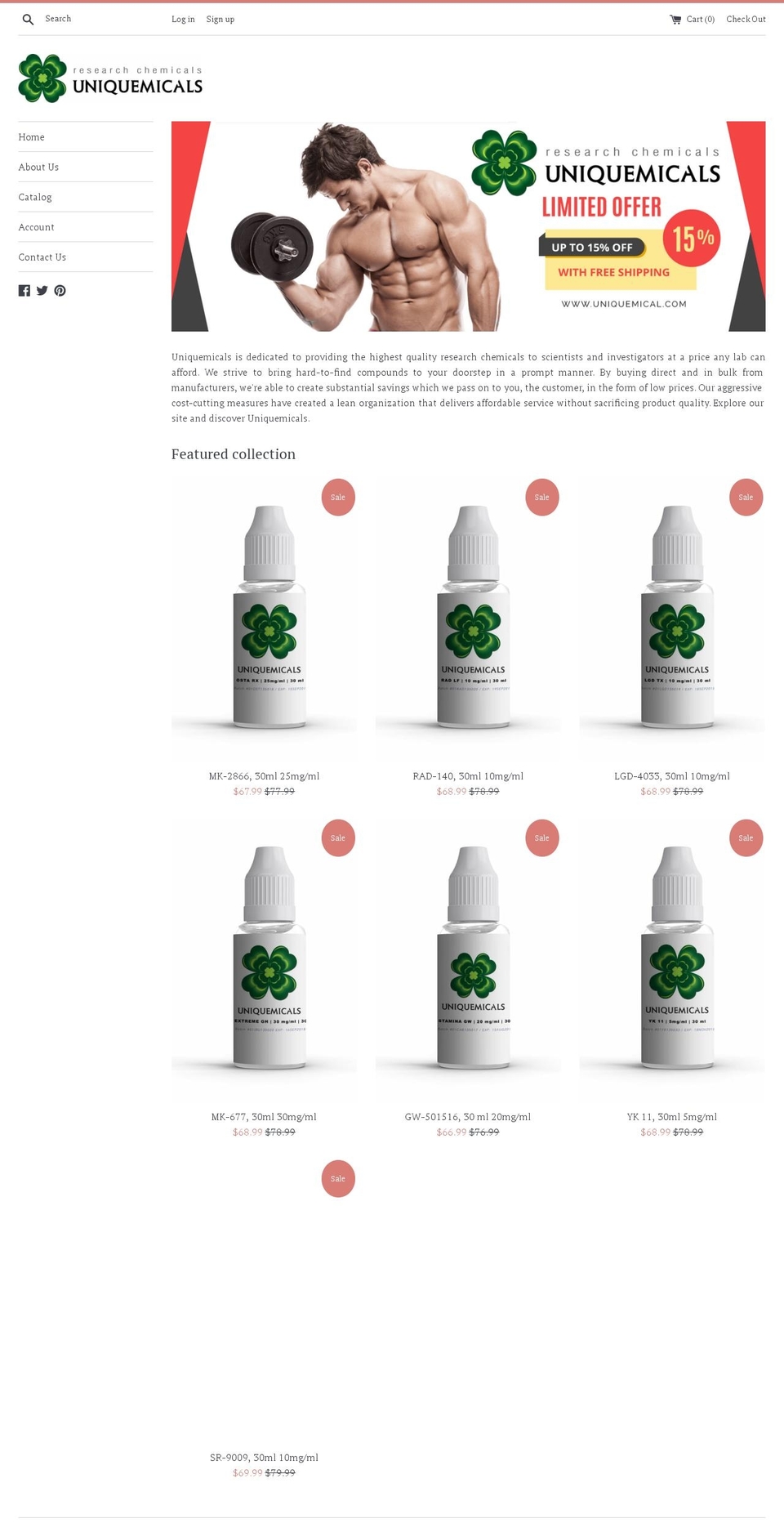 uniquemical.com shopify website screenshot