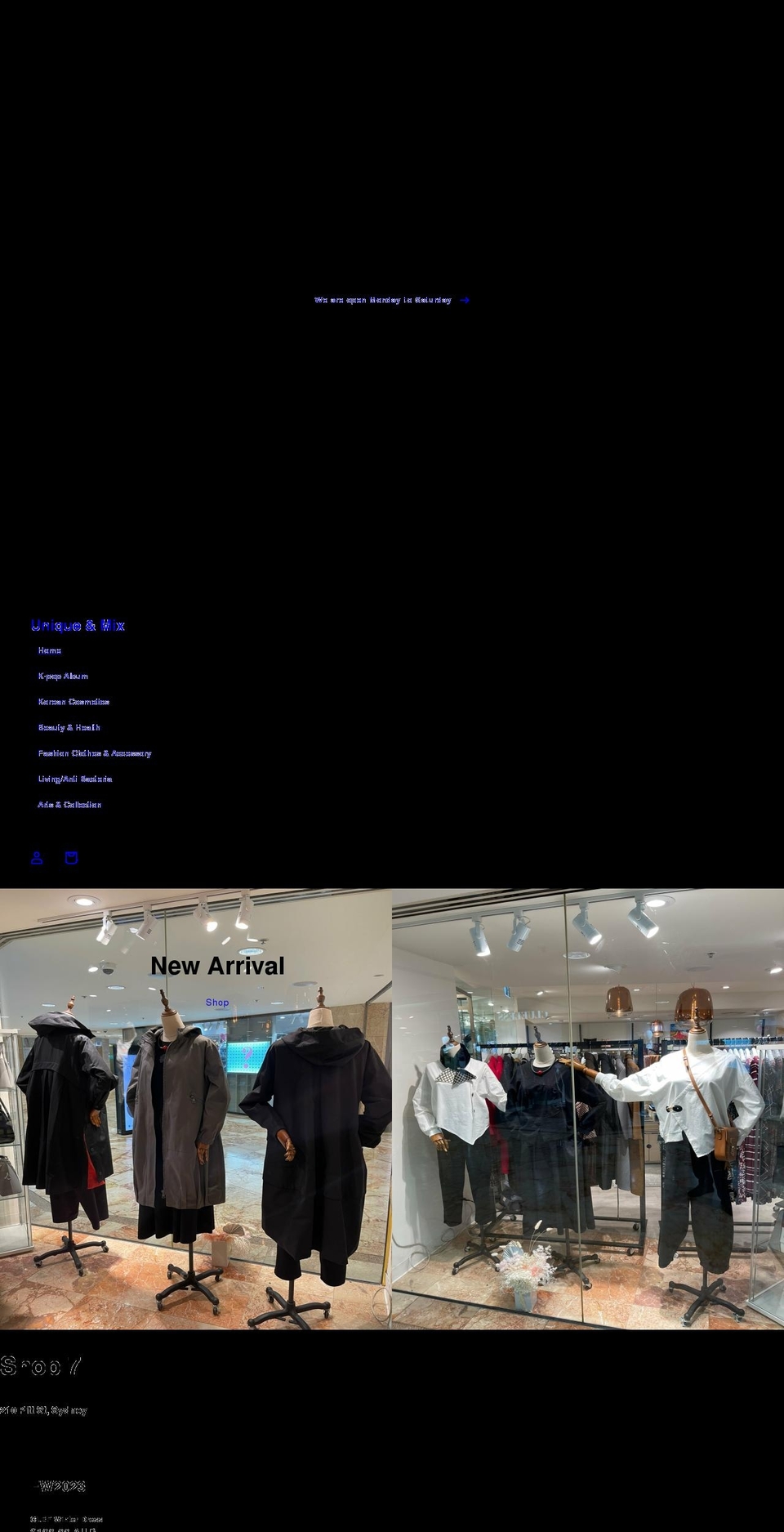 uniquenmix.com shopify website screenshot