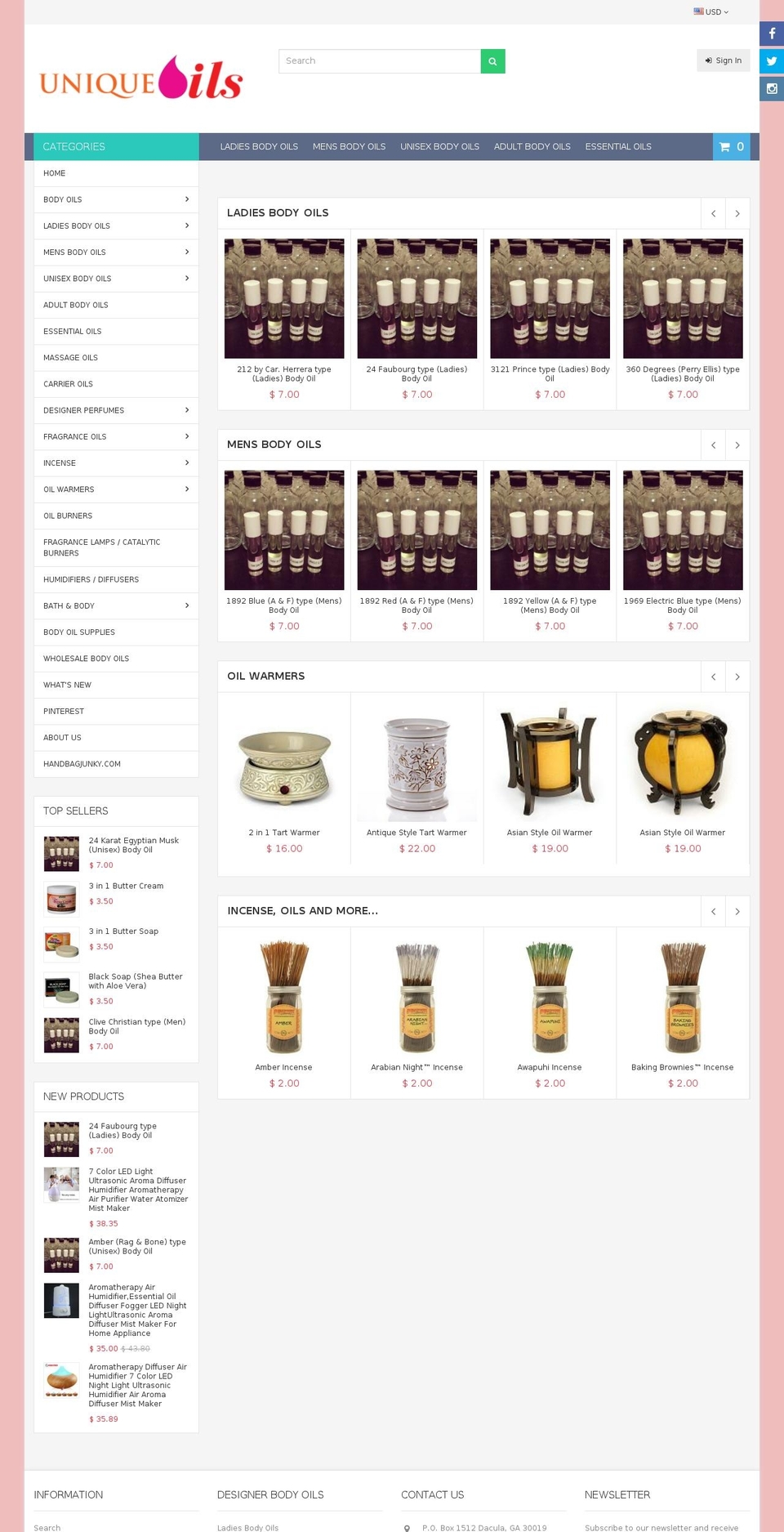 Impluse designed version with Installments message Shopify theme site example uniqueoils.com